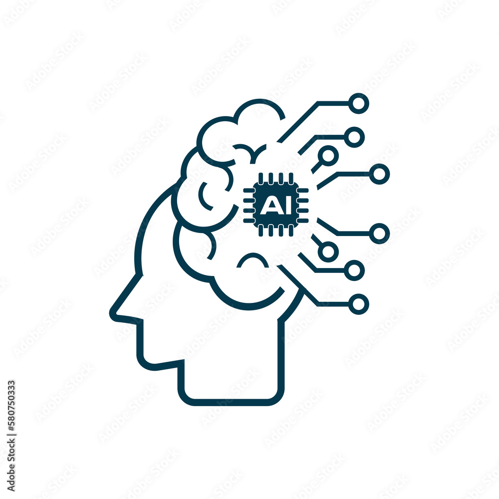 Artificial intelligence head icon vector, AI icon vector design, used in Ai Concepts, artificial intelligence icon Artificial intelligence head icon vector, AI icon vector design, used in Ai Concepts, artificial intelligence icon