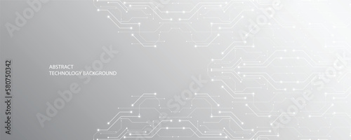 Gray white technology background, cutting-edge technology and science line design, can be used as a background image in various ways.