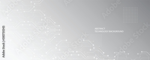 Gray white technology background, cutting-edge technology and science line design, can be used as a background image in various ways.