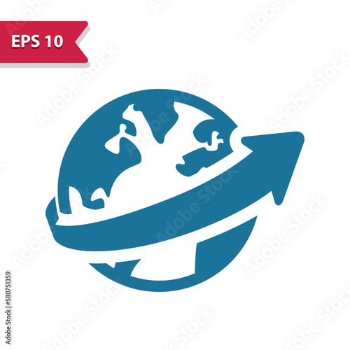 Around The World, Globe, Global, Earth Icon. Professional vector icon, glyph style.