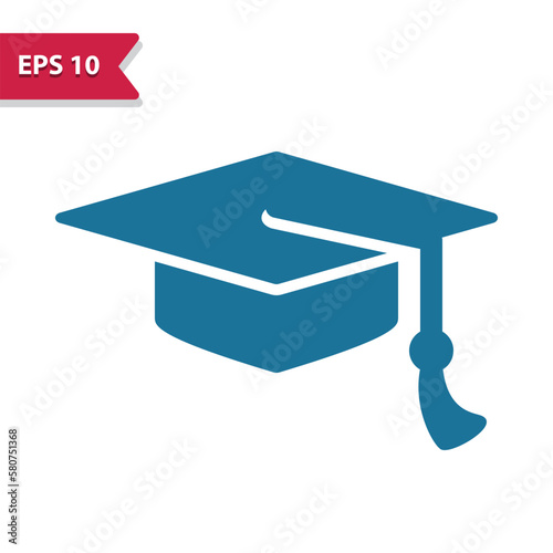 Mortarboard, Graduation Cap Icon. Professional vector icon, glyph style.