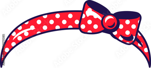 Red Polka Dots Fabric Bow Headband
