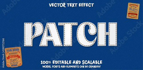 Patch stitch - edit text effect, font style