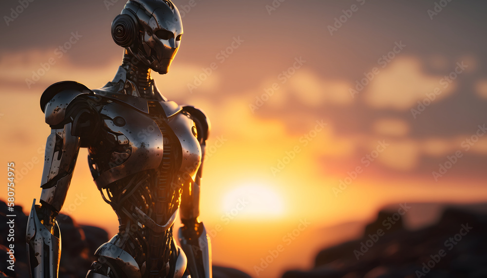 Robot watching the sunset