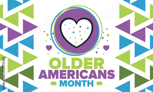 Older Americans Month. Celebrated in May in the United States. National Month of observance for Older Americans. Poster, card, banner and background. Vector illustration
