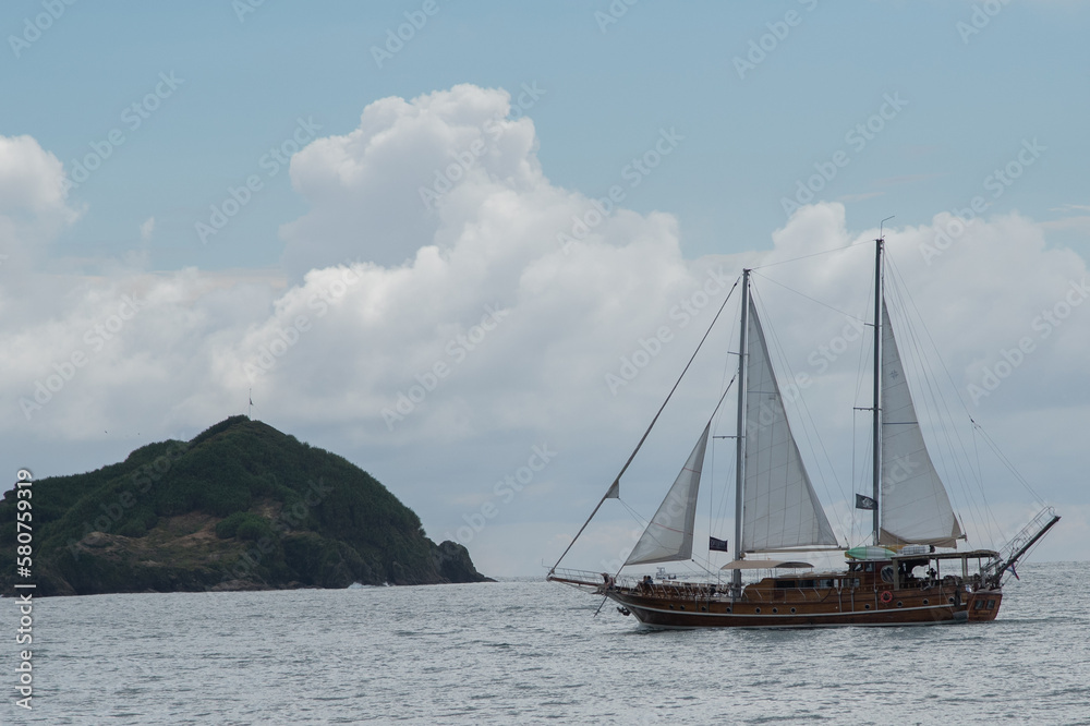 sailing boat on the sea