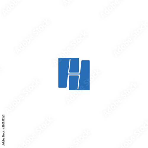h letter symbol with stone texture on white background