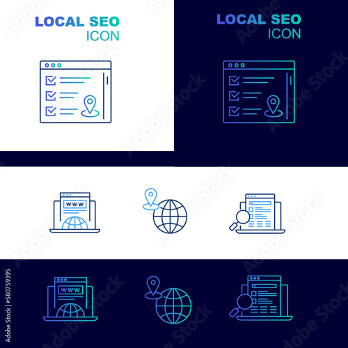 Local SEO icon. Trendy gradient-style icon illustration. Local SEO, local search, local business listing, local directory listing, local keywords, local search ranking,.
