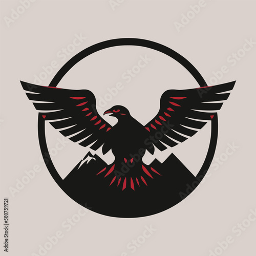 minimalist eagle logo vector illustration