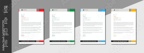 Corporate letterhead design. Simple business style Letterhead template of your corporate project design with color variation bundle minimalist concept. letterhead, Business letterhead design.