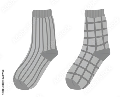 Line pattern sock. vector illustration