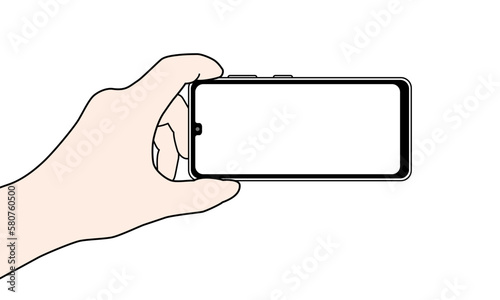 スマートフォンを持つ手