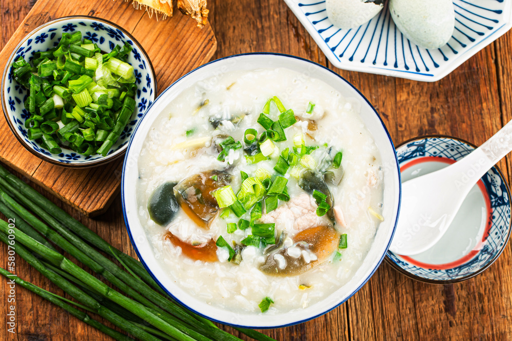 Xifan Rice Rice preserved egg lean meat porridge,chinese rice porridge, chinese ...