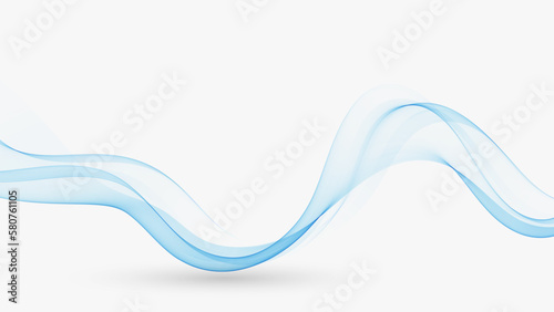Blue curly transparent flow of wavy lines,abstract blue wave background.