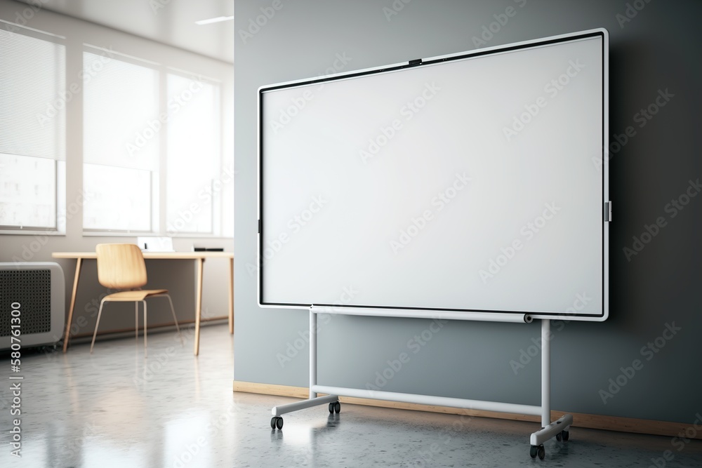 blank interactive whiteboard for education and office meeting