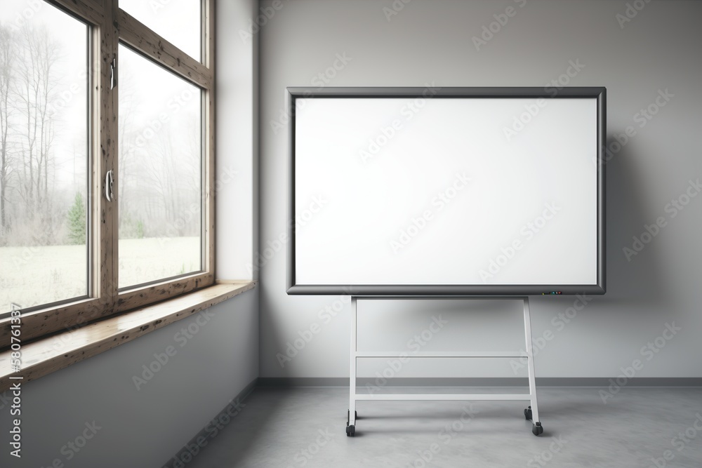 Fototapeta premium blank interactive whiteboard for education and office meeting