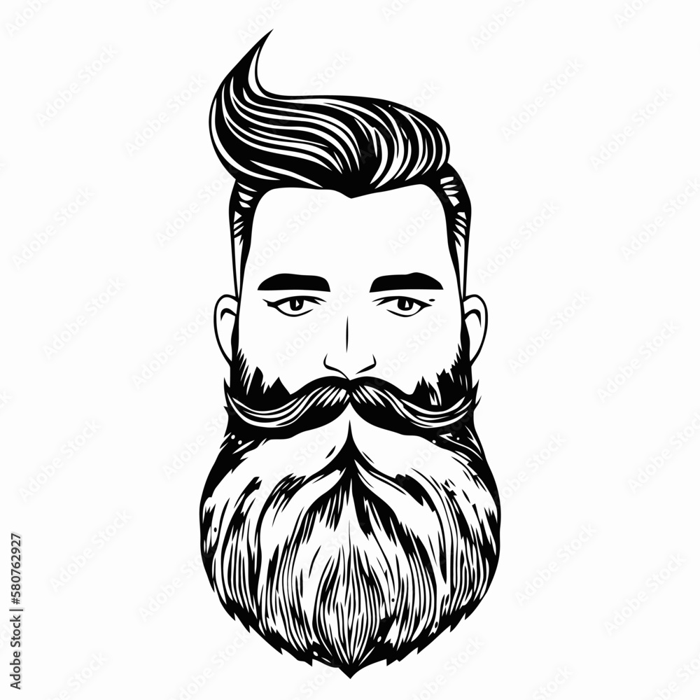 Hand Drawn Portrait Of Bearded Man In Profile. Hipster Sketch. Vintage  Vector Illustration Royalty Free SVG, Cliparts, Vectors, and Stock  Illustration. Image 75687067.