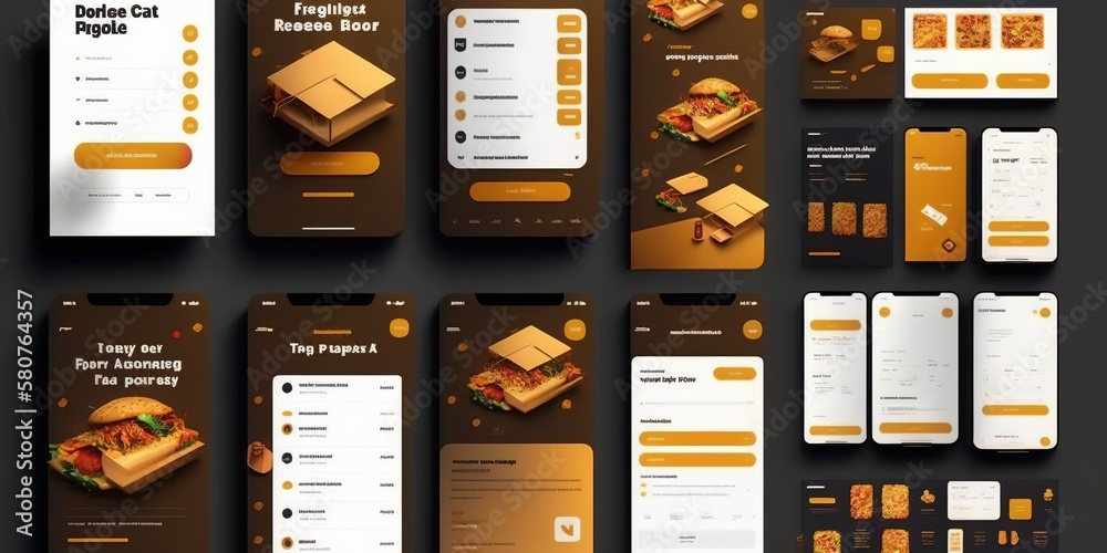 Food delivery mobile app kit template Material Design, UI, UX and GUI ...