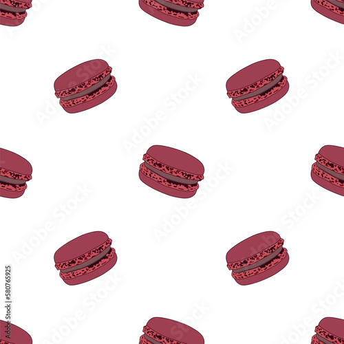 Vector pattern with dessert macaroni cake