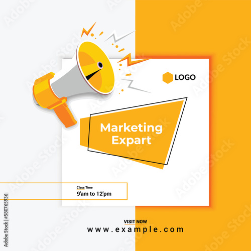 Announcement Digital marketing agency modern business flyer design vector template