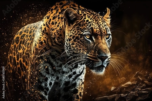 Leopard a nice poster background. Generative AI