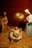 Nativity scene in Sta Maria del Rosario in Prati's church, Rome. Italy.