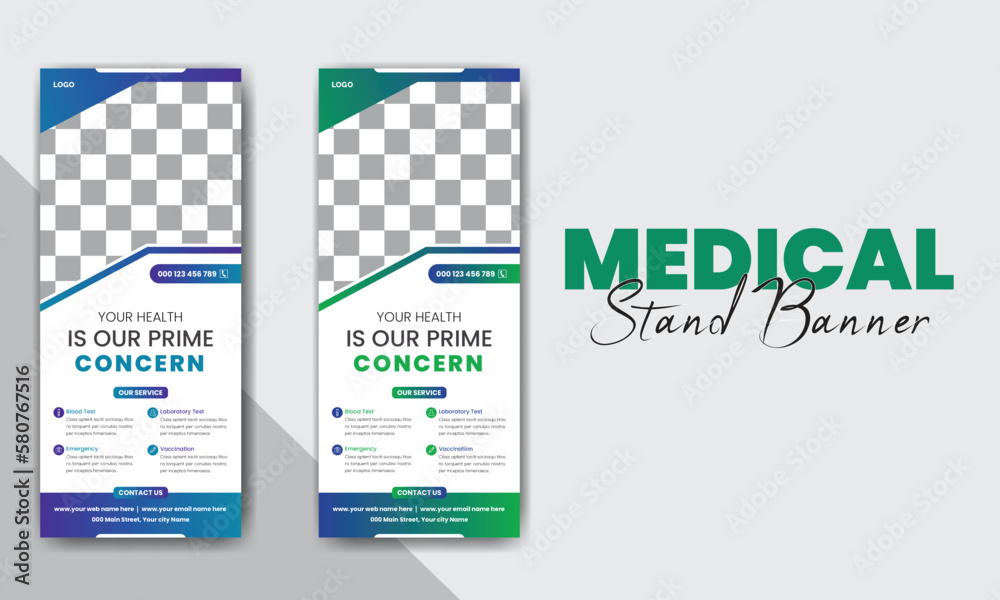 Medical stand banner design, X banner for marketing, special 70inch