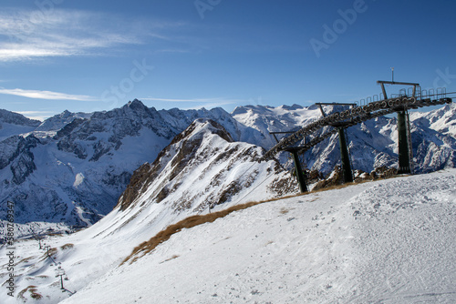 A winte scenery of the Alps with slope. Ponte di Legno, Italy. © Luk
