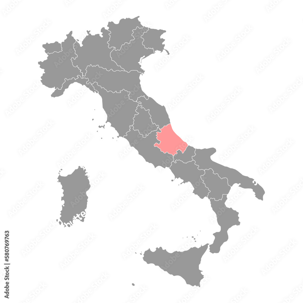 Abruzzo Map. Region of Italy. Vector illustration. Abruzzo Map. Region of Italy. Vector illustration.