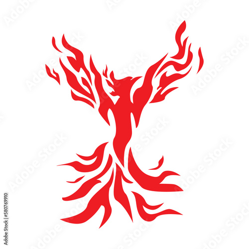 phoenix silhouette logo design. fire bird in mythology.
