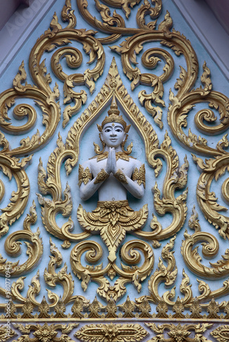 Relief carvings in a Hua Hin temple. Thailand.