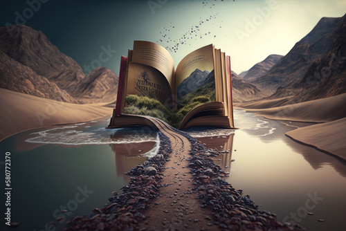 lLong road to the book, concept photo