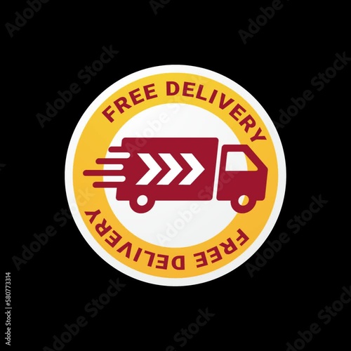 Free Delivery badge sticker animation transparent alpha
