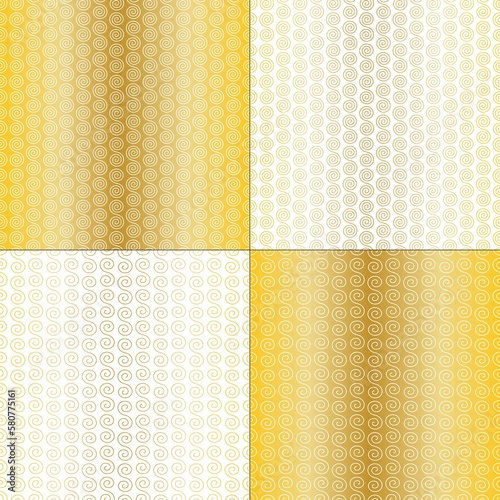 gold seamless scroll stripe vector patterns