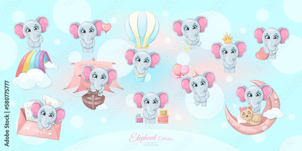 Cute elephant collection