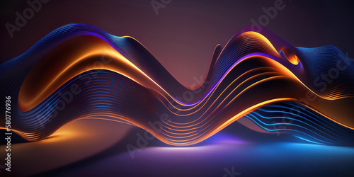 abstract background with glowing lines, generative ai