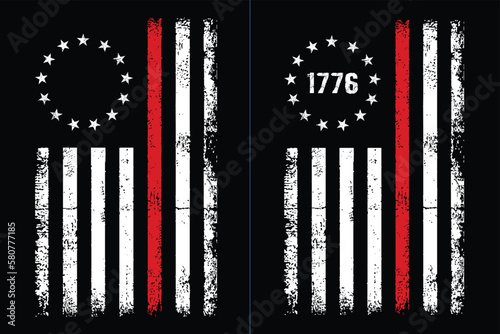 Thin Red Line 1776 Betsy Ross Flag photo