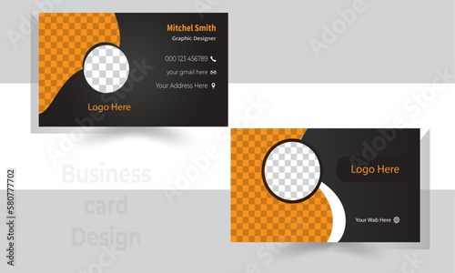 Modern clean Profession business card template. Flat Design abstract vector busiess care for business
and personal use