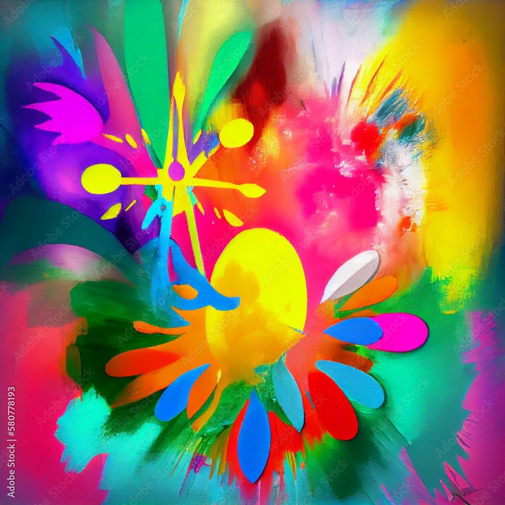 Easter abstract digital painting with a happy theme Easter abstract digital painting with a happy theme