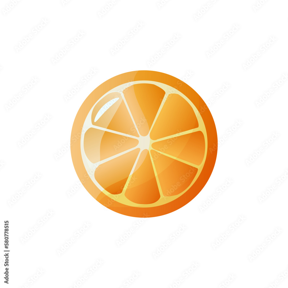 Orange fruit icon in trendy flat style isolated on white background. Vector illustration. Orange fruit icon in trendy flat style isolated on white background. Vector illustration.