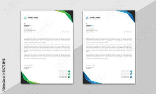 abstract letterhead Design modern Business letterhead design template. modern company letterhead Template.
modern corporate letterhead template design. Clean professional corporate company letterhead.