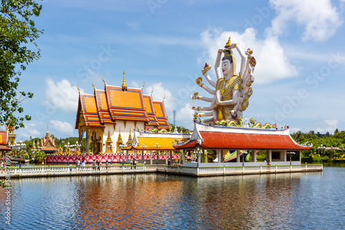 Wat Plai Laem Temple with God Guanyin Statue on Ko Samui island in Thailand photo