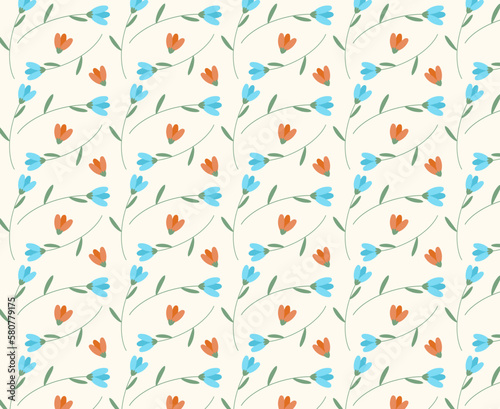 Beautiful pattern with spring flowers .