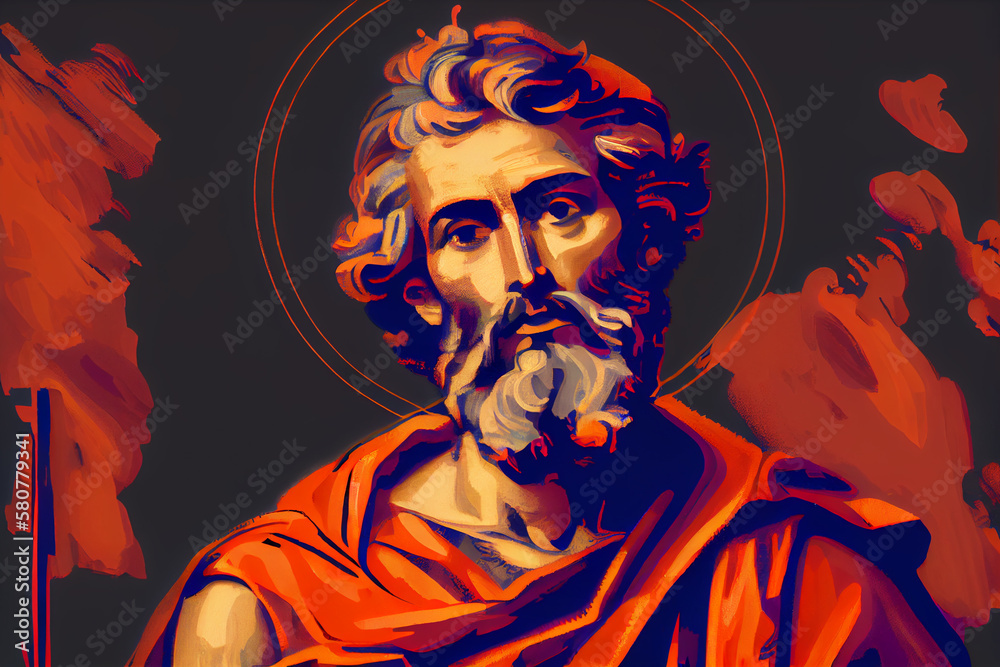 Saint Andrew Apostle of Christ Colored Illustration. Generative Ai. Saint Andrew Apostle of Christ Colored Illustration. Generative Ai.