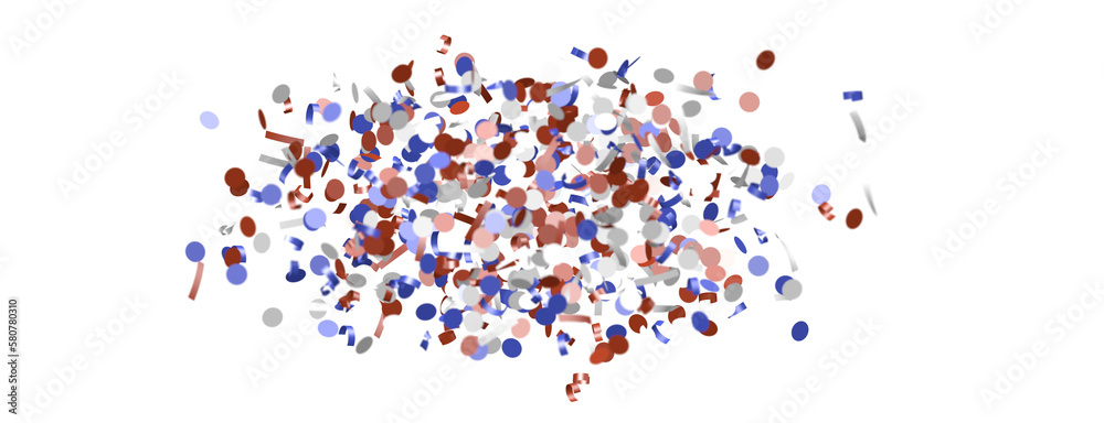 confetti - Independence day USA banner mockup with confetti confetti in American national colors.