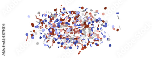 confetti - Independence day USA banner mockup with confetti confetti in American national colors.