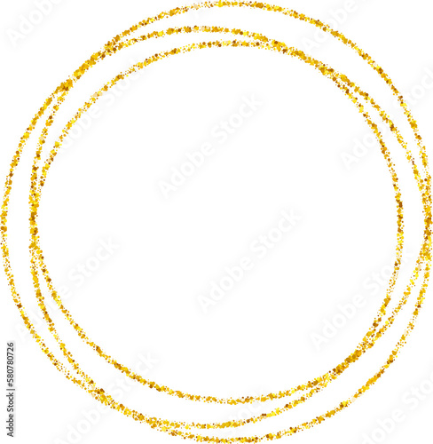 Gold glitter swash shiny round circle frame, luxury shape illustration element