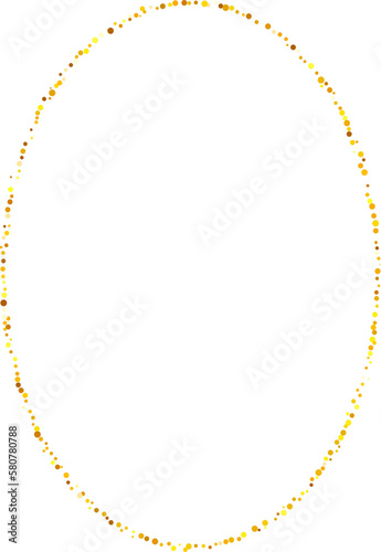 Gold glitter swash shiny round oval frame, luxury shape illustration element