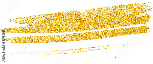 Gold glitter swash shiny brush stroke shape, luxury illustration party element