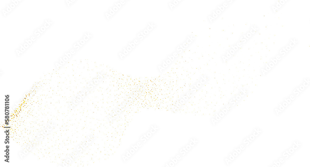 Fototapeta premium Gold dust, glitter wave swash shiny abstract shape. Luxury illustration element.